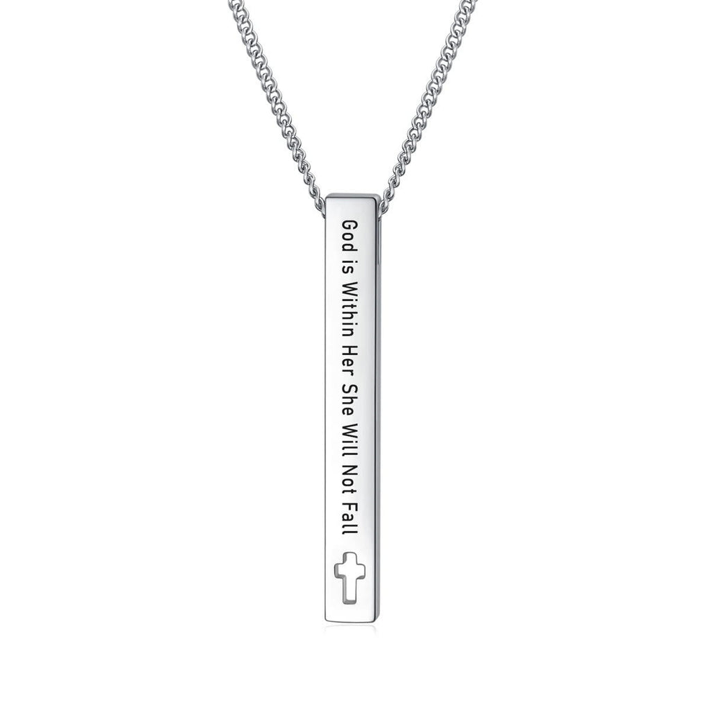 Collar con Dije de Versículo Bíblico de Fuerza e Inspiración Estilo Minimalista (8 versículos)