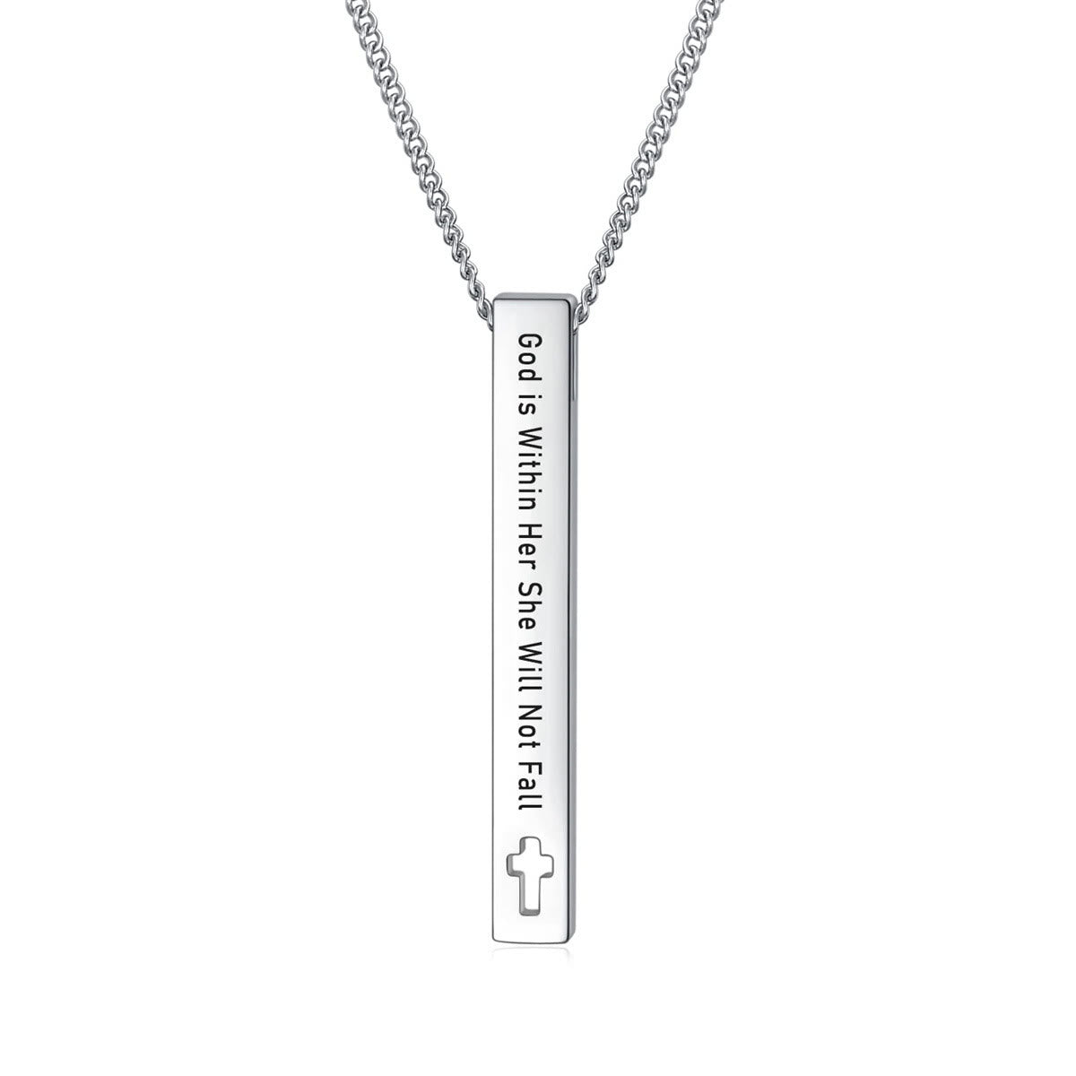 Collar con Dije de Versículo Bíblico de Fuerza e Inspiración Estilo Minimalista (8 versículos)