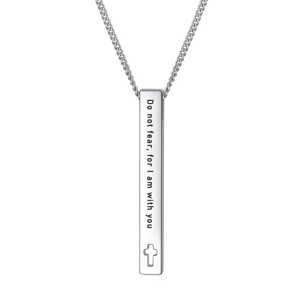 Collar con Dije de Versículo Bíblico de Fuerza e Inspiración Estilo Minimalista (8 versículos)