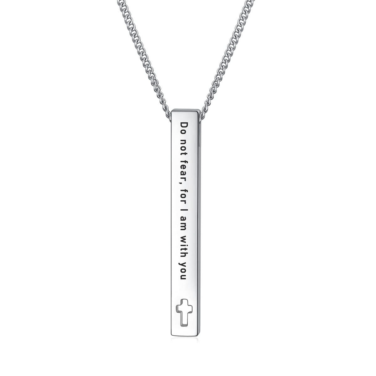 Collar con Dije de Versículo Bíblico de Fuerza e Inspiración Estilo Minimalista (8 versículos)