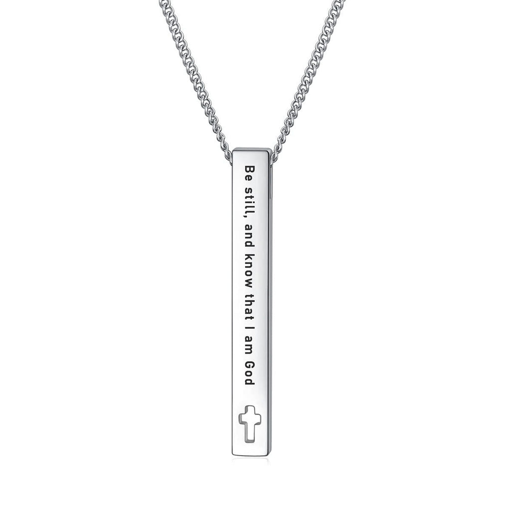 Collar con Dije de Versículo Bíblico de Fuerza e Inspiración Estilo Minimalista (8 versículos)