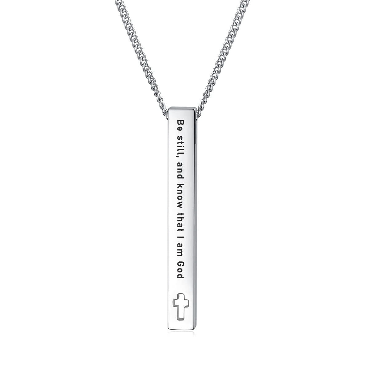 Collar con Dije de Versículo Bíblico de Fuerza e Inspiración Estilo Minimalista (8 versículos)
