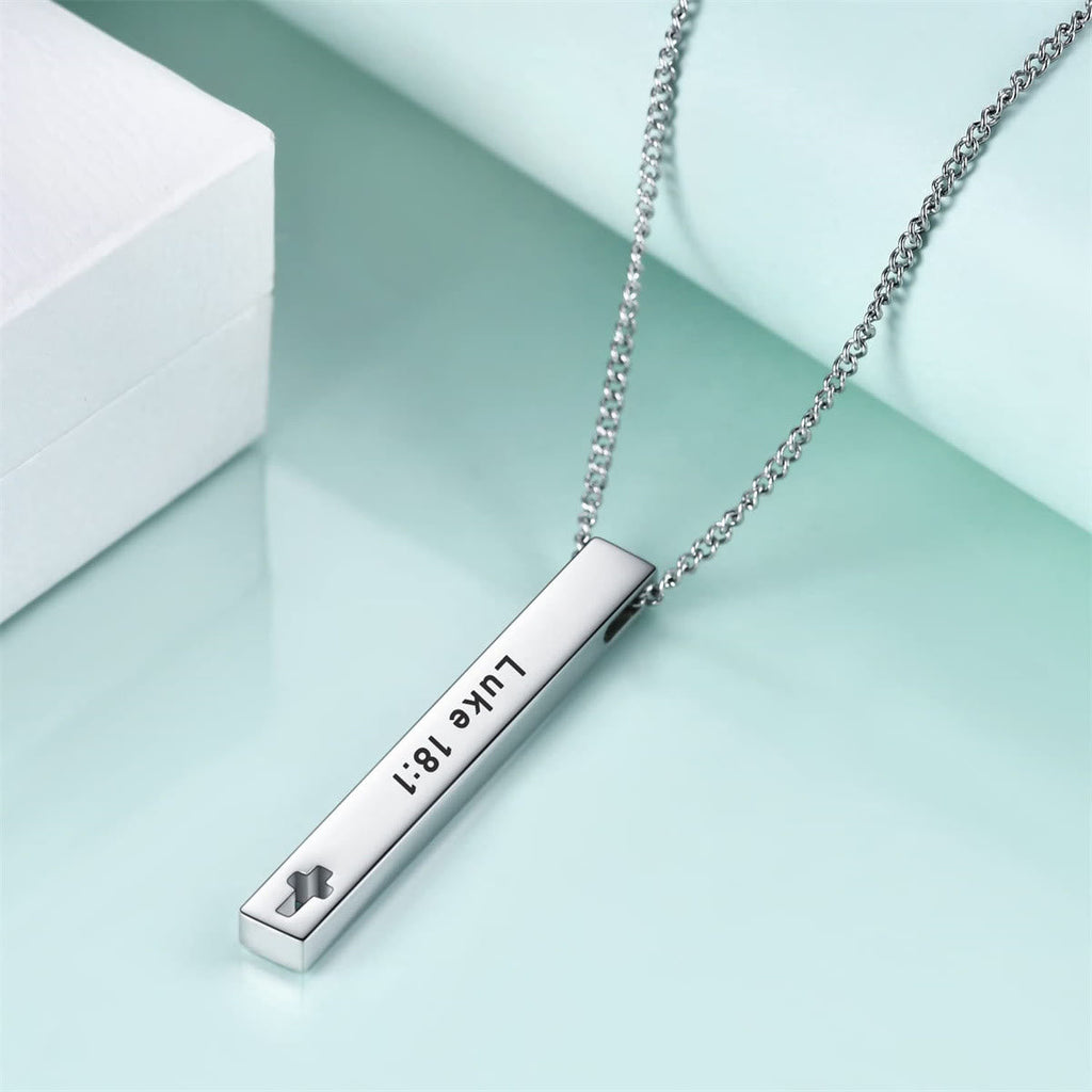 Collar con Dije de Versículo Bíblico de Fuerza e Inspiración Estilo Minimalista (8 versículos)