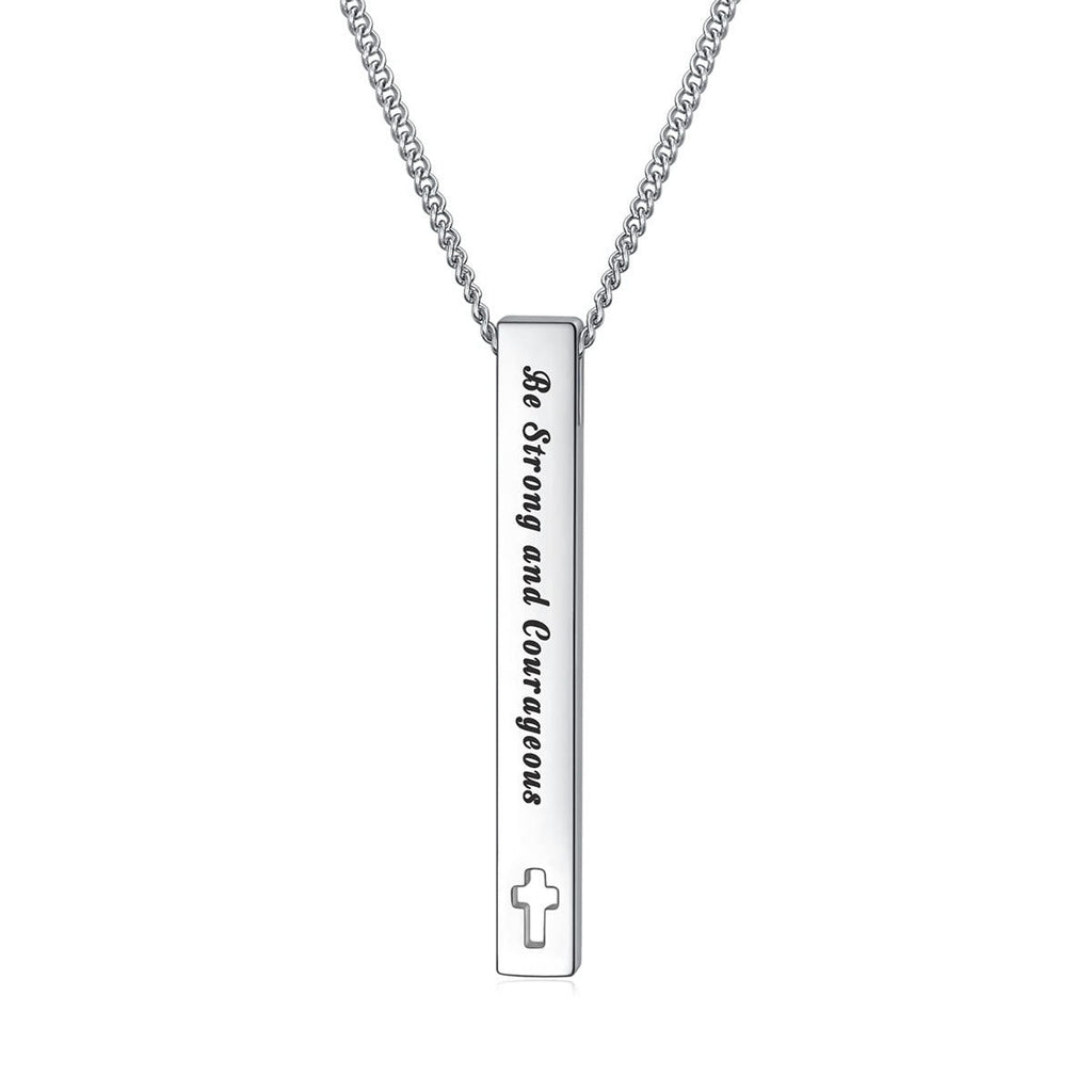 Collar con Dije de Versículo Bíblico de Fuerza e Inspiración Estilo Minimalista (8 versículos)