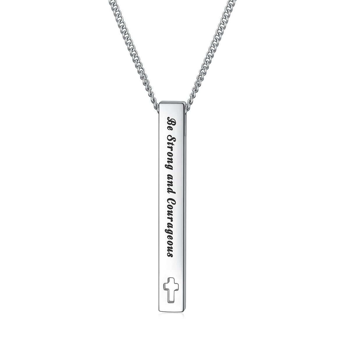 Collar con Dije de Versículo Bíblico de Fuerza e Inspiración Estilo Minimalista (8 versículos)