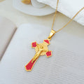 Collar con Dije de Protección Crucifijo y Medalla de San Benito Multicolor Estilo Moderno (8 colores)