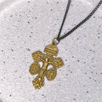 Collar con Dije Crucifijo del Perdón Grabado a Doble Cara en 3 Colores Estilo Clásico