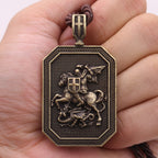 Collar de Oración y Protección con Dije de San Jorge y el Dragón Estilo Clásico
