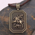 Collar de Oración y Protección con Dije de San Jorge y el Dragón Estilo Clásico