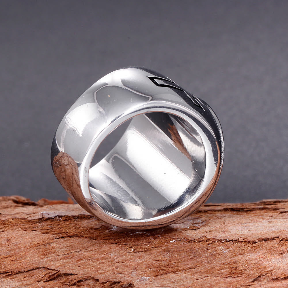 Anillo de Fe Bendecido con Símbolo Crucifijo de Jesús Estilo Retro Clásico