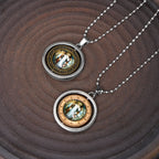 Collar con Dije Giratorio de Íconos de Jesús, San Benito y la Virgen María Estilo Retro