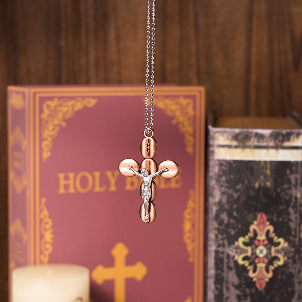 Collar Religioso con Dije Amuleto Crucifijo Protector Estilo Sencillo