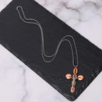 Collar Religioso con Dije Amuleto Crucifijo Protector Estilo Sencillo