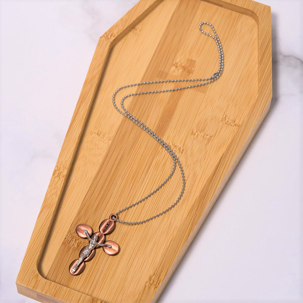 Collar Religioso con Dije Amuleto Crucifijo Protector Estilo Sencillo