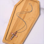 Collar Religioso con Dije Amuleto Crucifijo Protector Estilo Sencillo