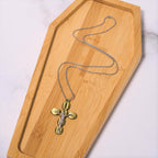 Collar Religioso con Dije Amuleto Crucifijo Protector Estilo Sencillo