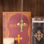 Collar Religioso con Dije Amuleto Crucifijo Protector Estilo Sencillo