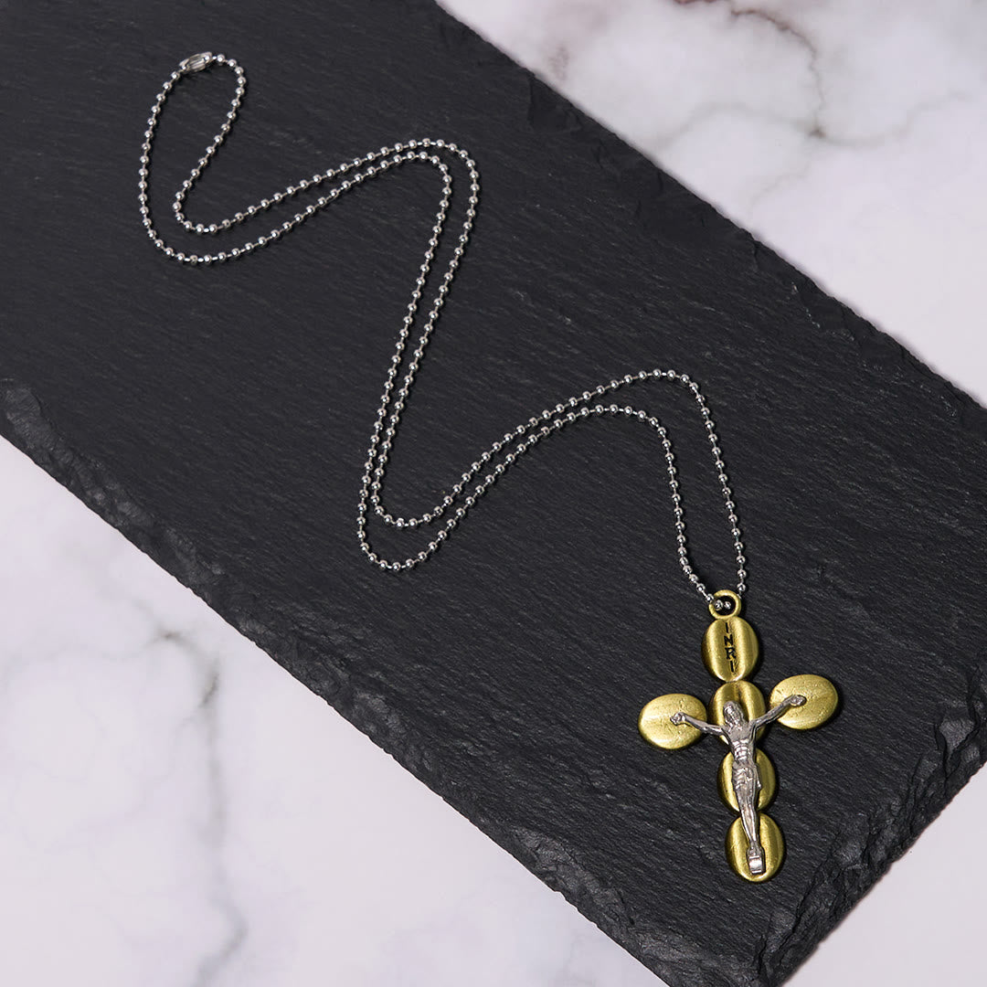 Collar Religioso con Dije Amuleto Crucifijo Protector Estilo Sencillo