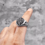 Anillo de Protección y Fuerza del Ángel de la Guarda San Miguel Estilo Retro