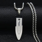 Collar con Dije de Cruz Divina de Jesús Grabada Estilo Moderno