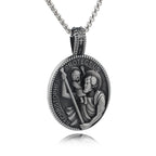 Collar con Dije "San Cristóbal Protégenos" Estilo Clásico