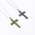 Collar con Dije de la Cruz de la Trinidad, Padre, Hijo y Espíritu Santo Estilo Clásico