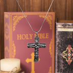 Collar con Dije de la Cruz de la Trinidad, Padre, Hijo y Espíritu Santo Estilo Clásico