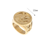 Anillo de Fe Divina Estilo Clásico "San Miguel Arcángel Protégenos"