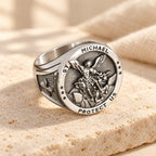 Classic Style Michael The Archangel Protect Us Devine Faith Ring