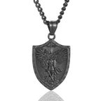 Collar con Dije Escudo Guardián Divino de San Miguel Arcángel Estilo Moderno