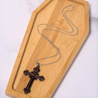 Collar de Fe con Dije Crucifijo de Aleación Multicolor Artesanal Estilo Clásico