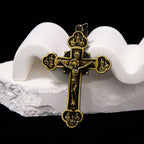 Collar de Fe con Dije Crucifijo de Aleación Multicolor Artesanal Estilo Clásico