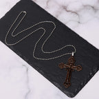 Collar de Fe con Dije Crucifijo de Aleación Multicolor Artesanal Estilo Clásico