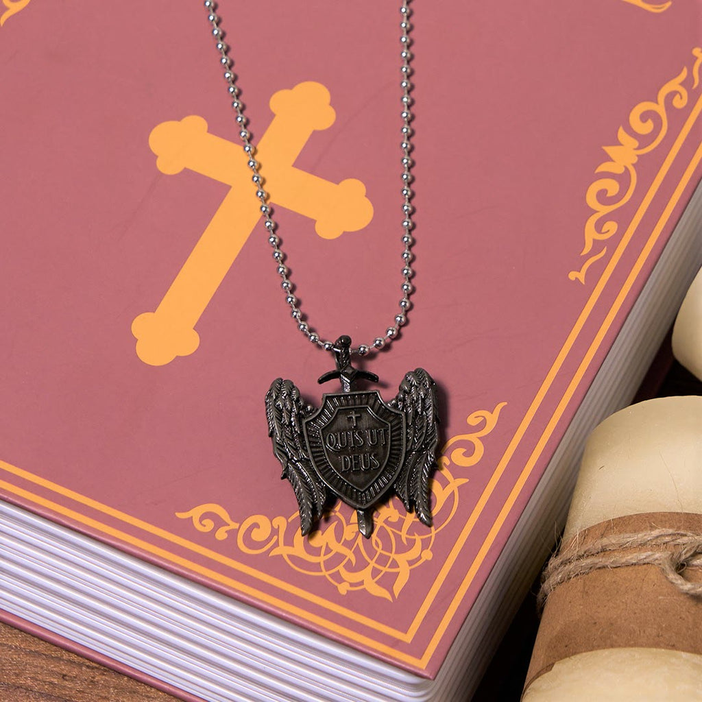Collar Escudo de Fe Colección Ángel de la Guarda "Quis Ut Deus"