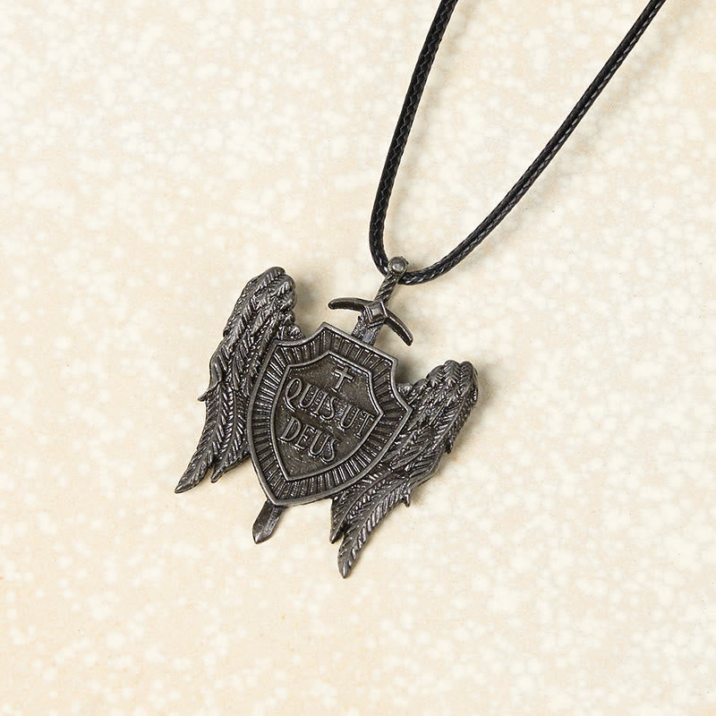 Collar Escudo de Fe Colección Ángel de la Guarda "Quis Ut Deus"