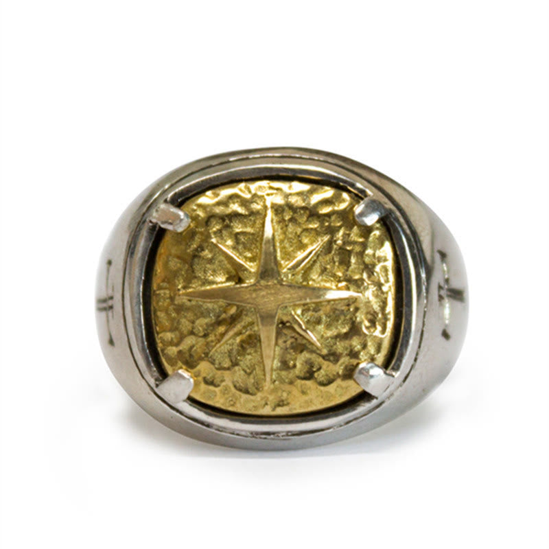 Anillo de Bendición Sagrada Estrella de Belén y Cruz Estilo Clásico