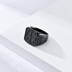 Anillo Sello de Escudo Cruz de Jerusalén Estilo Clásico: Fe Divina