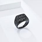 Anillo Sello de Escudo Cruz de Jerusalén Estilo Clásico: Fe Divina