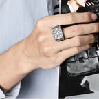 Anillo Sello de Escudo Cruz de Jerusalén Estilo Clásico: Fe Divina