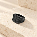 Classic Style Jerusalem Cross Shield Signet Devine Faith Ring