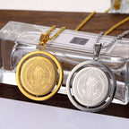 Collar con Dije de Medalla de San Benito Giratorio a Doble Cara Estilo Clásico