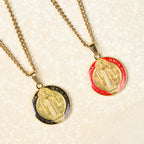 Collar con Dije de Fe y Protección Símbolo de San Benito en 2 Colores Estilo Retro