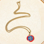 Collar con Dije de Fe y Protección Símbolo de San Benito en 2 Colores Estilo Retro