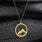 Collar con Dije de Fe Semilla de Mostaza y Montaña Estilo Moderno