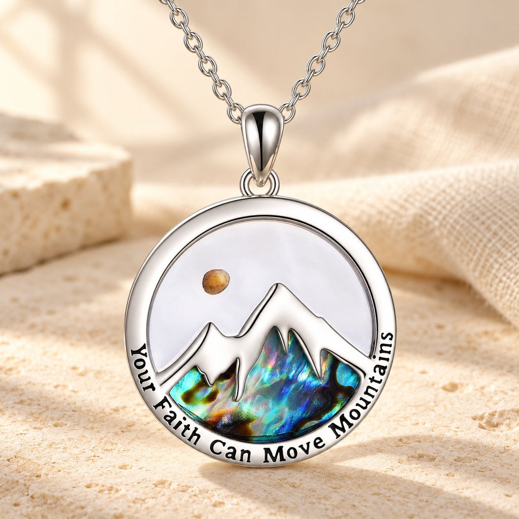 Classic Style Mustard Seed Faith Can Move Mountains Pendant Necklace