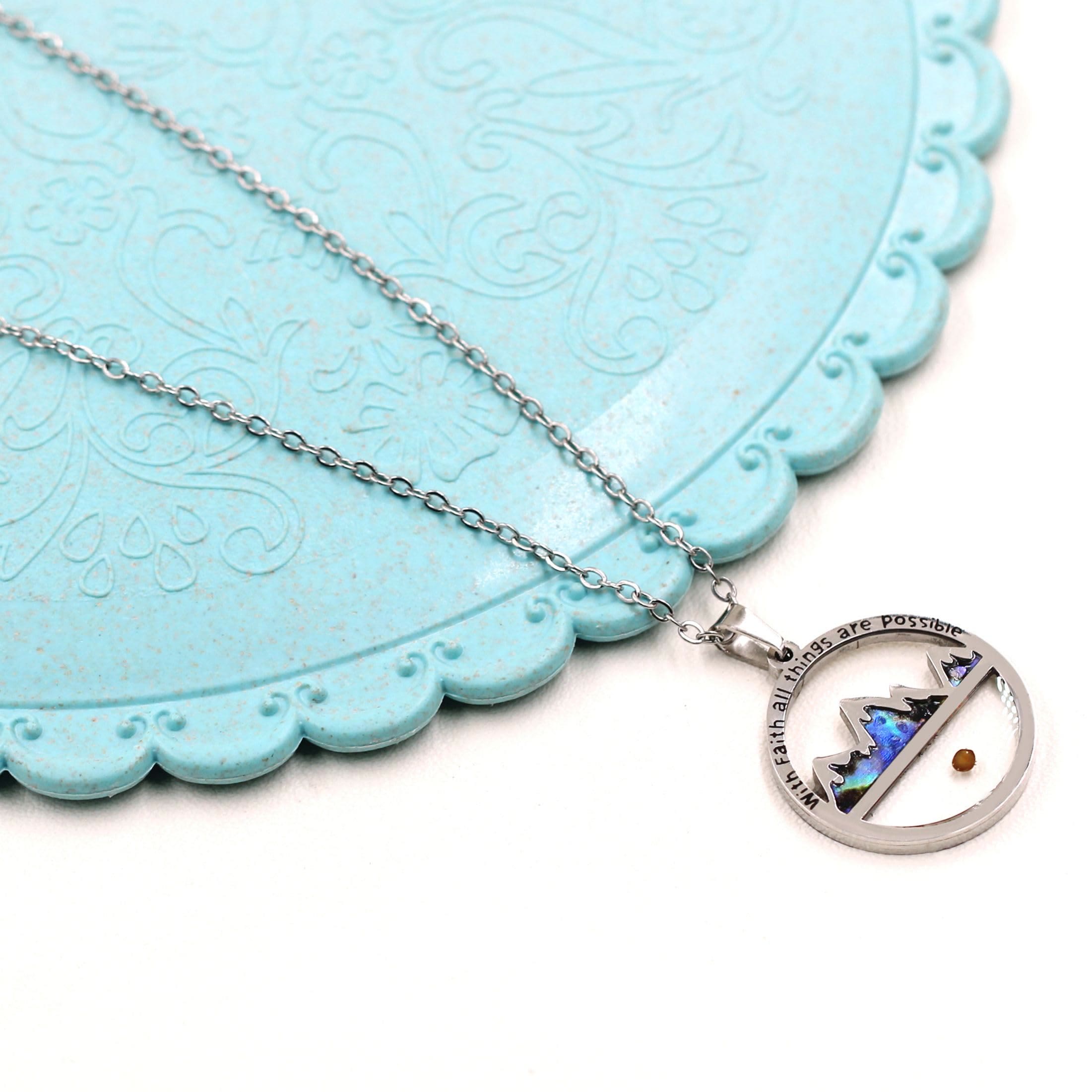 Collar con Dije Semilla de Mostaza "Con Fe Todo es Posible" Estilo Clásico
