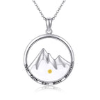 Collar con Dije de Fe Semilla de Mostaza y Montaña Estilo Moderno