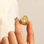 Anillo de Fe Divina con Cruz Única Estilo Clásico