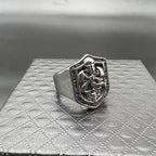 Anillo de Protección Sagrada Escudo de las Cruzadas Estilo Clásico