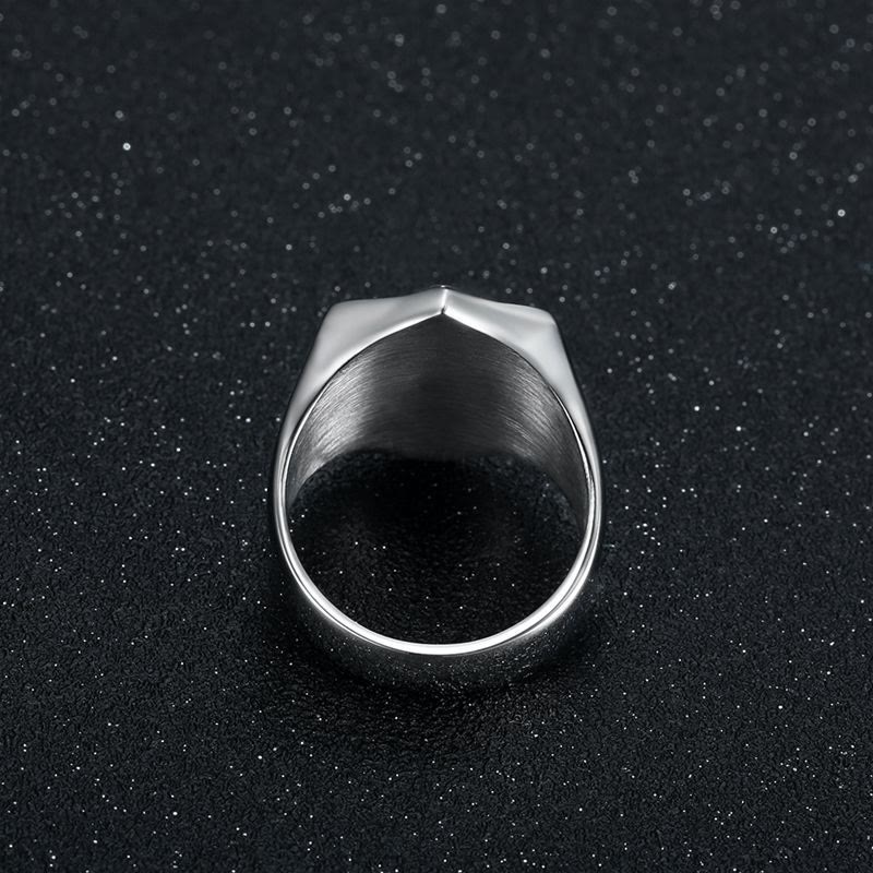 Anillo de Protección Sagrada Escudo de las Cruzadas Estilo Clásico